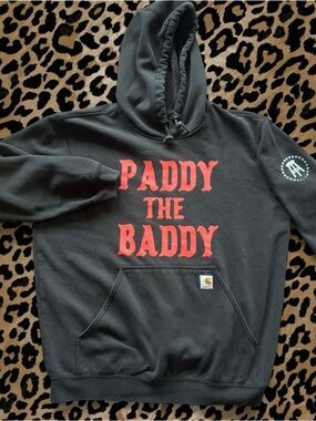 Carhartt Black Hoodie with Red Front Lettering